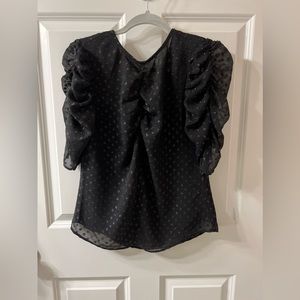 NWT Express black metallic pattern blouse.